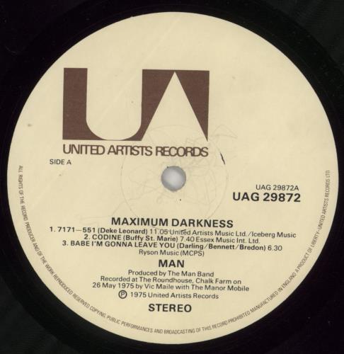 Man Maximum Darkness vinyl LP album (LP record) UK M-NLPMA278614