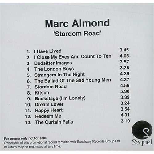 Marc Almond Stardom Road CD-R acetate UK ALMCRST407559