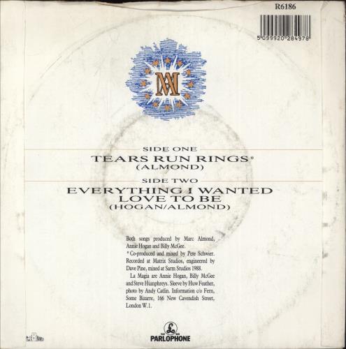 Marc Almond Tears Run Rings - Inj 7" vinyl single (7 inch record / 45) UK ALM07TE150596
