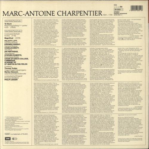 Marc Antoine Charpentier Charpentier: Te Deum, Grand Magnificat vinyl LP album (LP record) German N8RLPCH856988