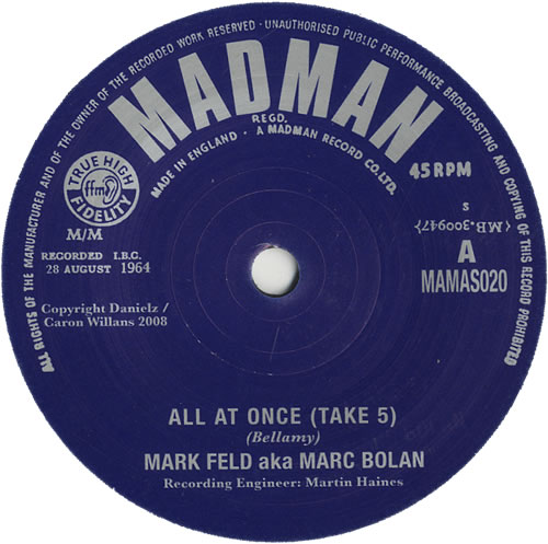Marc Bolan All At Once 7" vinyl single (7 inch record / 45) UK MAB07AL447810