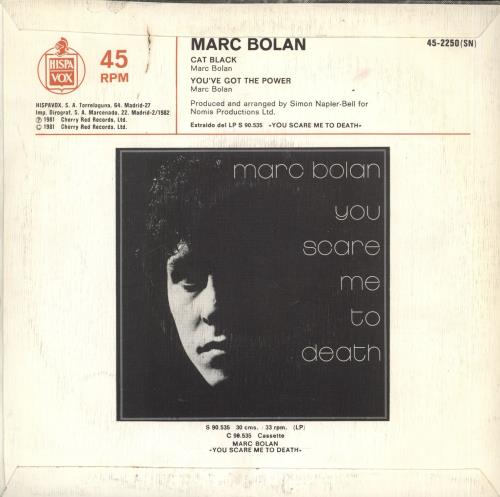 Marc Bolan Cat Black + Sleeve 7" vinyl single (7 inch record / 45) Spanish MAB07CA730768