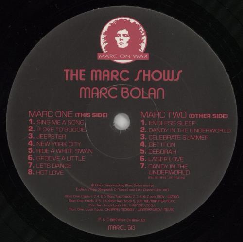 Marc Bolan The Marc Shows vinyl LP album (LP record) UK MABLPTH431878