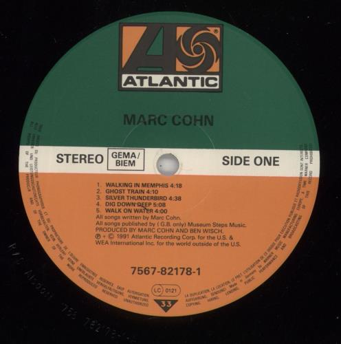 Marc Cohn Marc Cohn vinyl LP album (LP record) German MRCLPMA864019