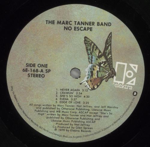 Marc Tanner No Escape vinyl LP album (LP record) US 8MTLPNO459109