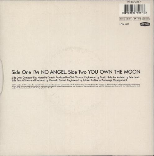 Marcella Detroit I'm No Angel 7" vinyl single (7 inch record / 45) UK MDT07IM243169