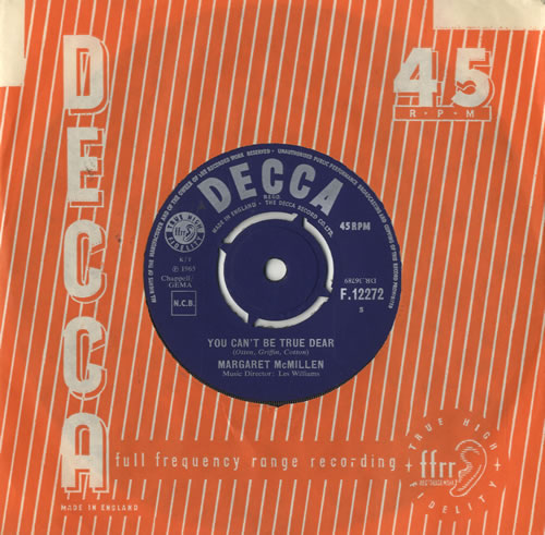 Margaret McMillen You Can't Be True Dear 7" vinyl single (7 inch record / 45) UK M4N07YO484548