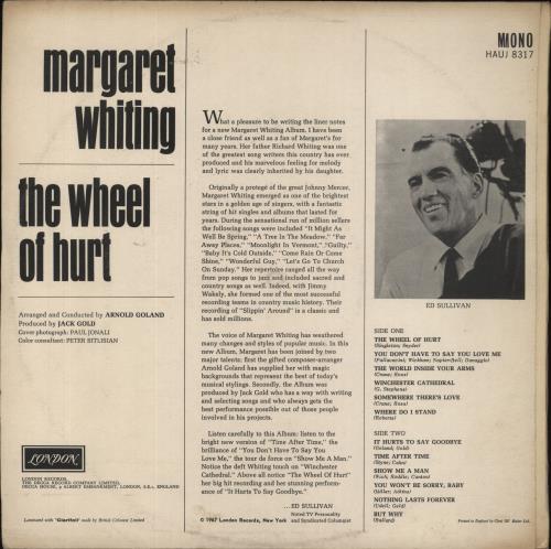 Margaret Whiting The Wheel Of Hurt vinyl LP album (LP record) UK MWGLPTH535143