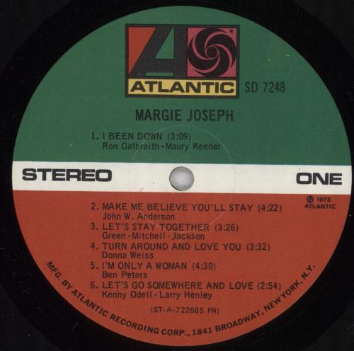 Margie Joseph Margie Joseph vinyl LP album (LP record) US M3JLPMA825939