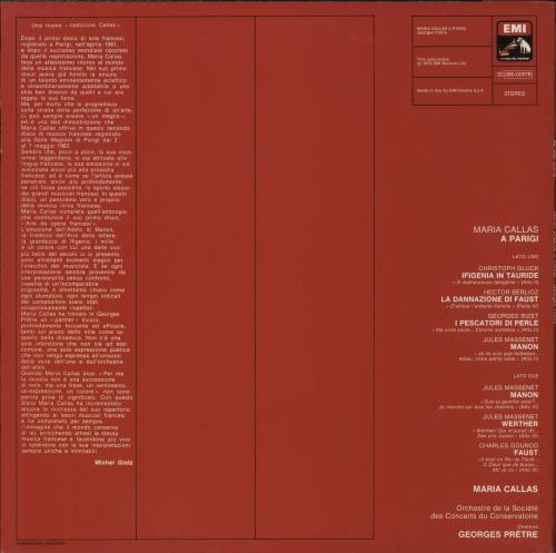 Maria Callas Callas A Parigi vinyl LP album (LP record) Italian M44LPCA880164