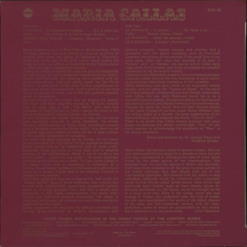 Maria Callas Maria Callas vinyl LP album (LP record) UK M44LPMA879936