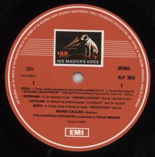 Maria Callas Operatic Arias vinyl LP album (LP record) UK M44LPOP843565
