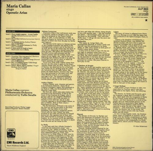 Maria Callas Operatic Arias vinyl LP album (LP record) UK M44LPOP843565