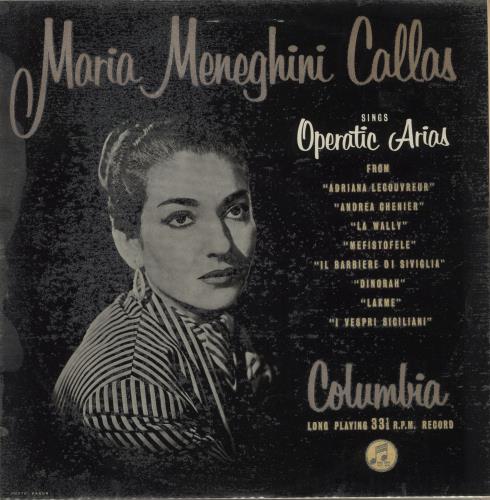 Maria Callas Sings Operatic Arias vinyl LP album (LP record) UK M44LPSI880472