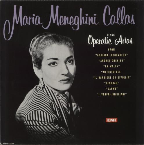 Maria Callas Sings Operatic Arias vinyl LP album (LP record) UK M44LPSI880495
