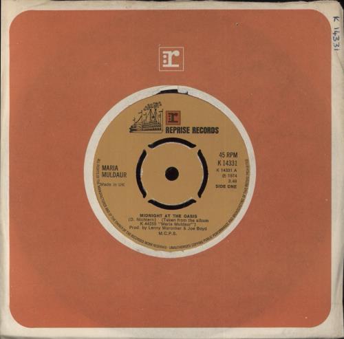 Maria Muldaur Midnight At The Oasis - 4-prong 7" vinyl single (7 inch record / 45) UK UDU07MI859425