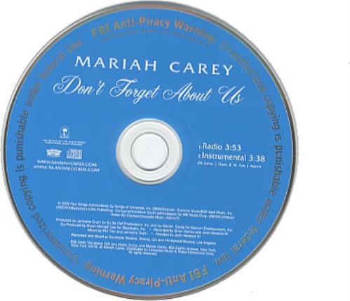Mariah Carey Don't Forget About Us CD single (CD5 / 5") US CRYC5DO343890