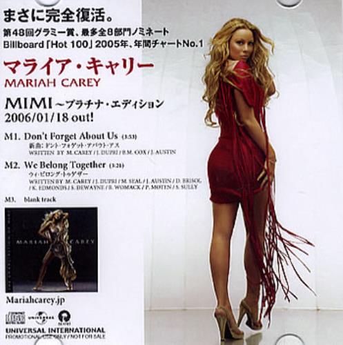 Mariah Carey Don't Forget About Us/We Belong Together CD-R acetate Japanese CRYCRDO352804