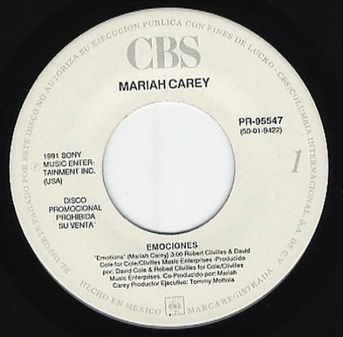 Mariah Carey Emotions 7" vinyl single (7 inch record / 45) Mexican CRY07EM354513