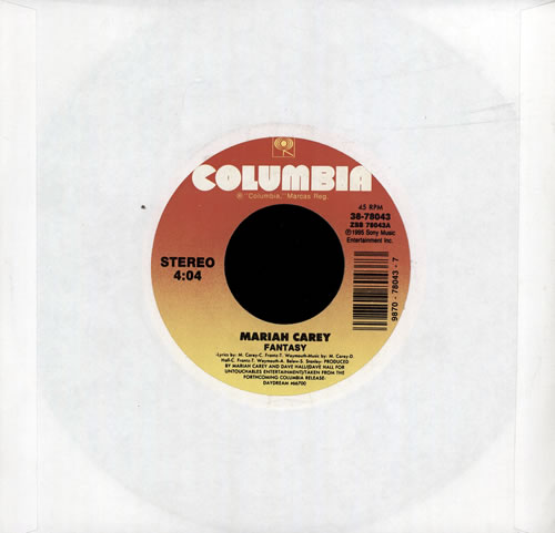 Mariah Carey Fantasy 7" vinyl single (7 inch record / 45) US CRY07FA56365