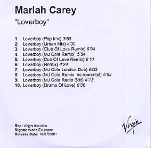 Mariah Carey Loverboy CD-R acetate UK CRYCRLO219355