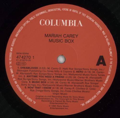 Mariah Carey Music Box - 1st - Hype Stickered vinyl LP album (LP record) Dutch CRYLPMU869612