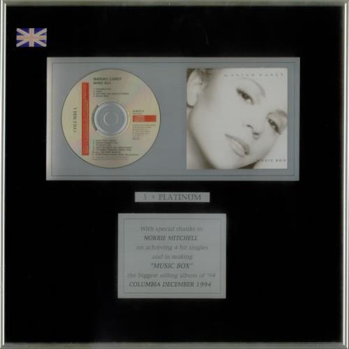 Mariah Carey Music Box in-house award disc UK CRYAIMU157902