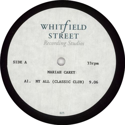 Mariah Carey My All - Acetate acetate UK CRYATMY112607