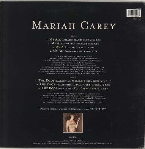 Mariah Carey My All 12" vinyl single (12 inch record / Maxi-single) UK CRY12MY251092
