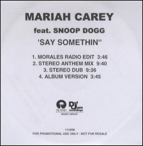 Mariah Carey Say Somethin' - 4-track CD-R acetate UK CRYCRSA430600