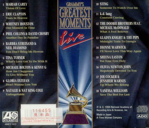 Mariah Carey Vision Of Love - Grammy's Greatest Moments Live CD album (CDLP) Japanese CRYCDVI542841