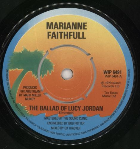Marianne Faithfull (The Ballad Of) Lucy Jordan - P/S 7" vinyl single (7 inch record / 45) UK MRN07TH177531