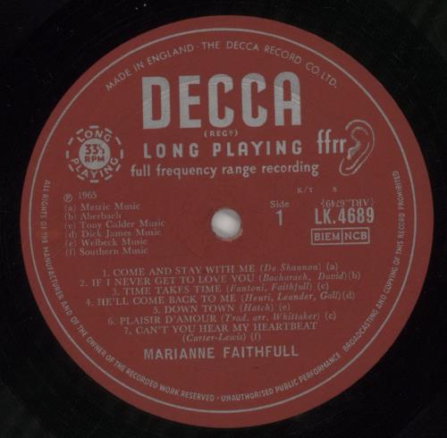 Marianne Faithfull Marianne Faithfull - 1st - VG vinyl LP album (LP record) UK MRNLPMA860547