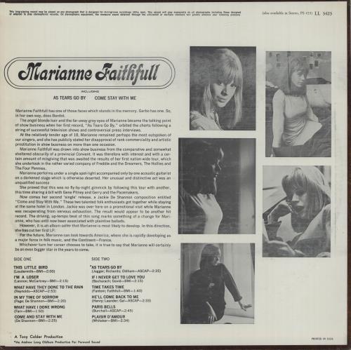 Marianne Faithfull Marianne Faithfull - Mono vinyl LP album (LP record) US MRNLPMA131185