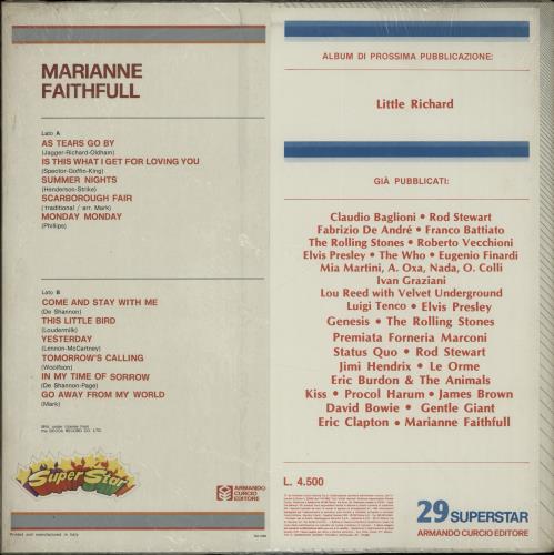 Marianne Faithfull Super Star vinyl LP album (LP record) Italian MRNLPSU652383