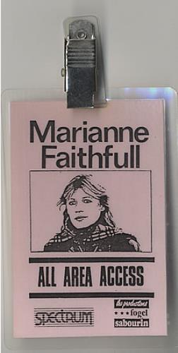 Marianne Faithfull Tour Pass tour pass US MRNTPTO388572