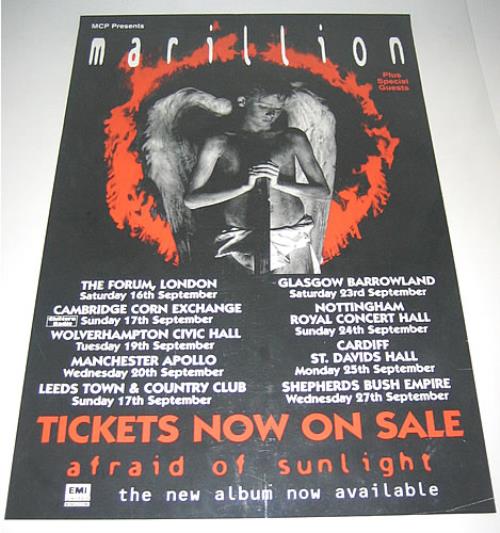 Marillion Afraid Of Sunlight poster UK MARPOAF354365