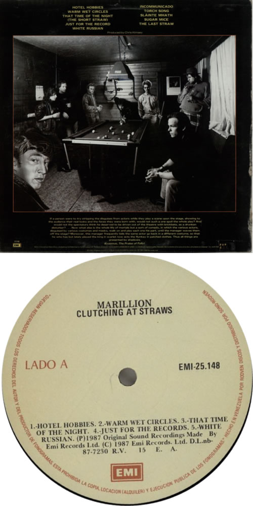 Marillion Clutching At Straws vinyl LP album (LP record) Venezuelan MARLPCL238262