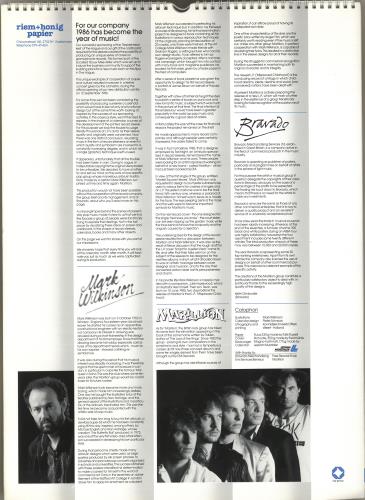 Marillion Exclusive Mark Wilkinson Cover Art Calendar 1987 calendar Dutch MARCAEX712132