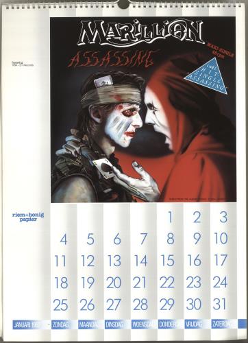 Marillion Exclusive Mark Wilkinson Cover Art Calendar 1987 calendar Dutch MARCAEX712132