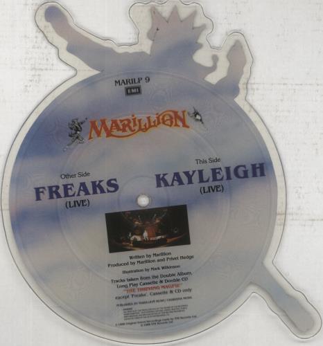Marillion Freaks + Back Insert shaped picture disc (picture disc vinyl record) UK MARSHFR01140