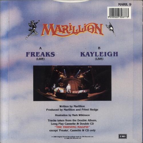 Marillion Freaks 7" vinyl single (7 inch record / 45) UK MAR07FR28956