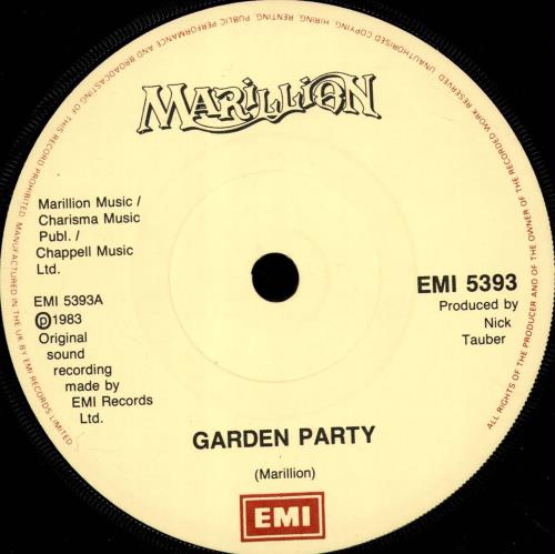 Marillion Garden Party - Solid + P/S 7" vinyl single (7 inch record / 45) UK MAR07GA692039