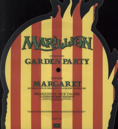 Marillion Garden Party - Tea Stain shaped picture disc (picture disc vinyl record) UK MARSHGA728035