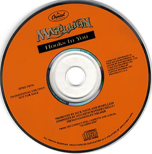 Marillion Hooks In You CD single (CD5 / 5") US MARC5HO27293