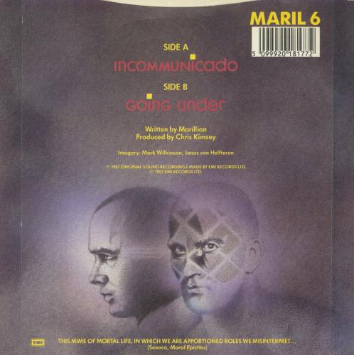 Marillion Incommunicado - Wide Centre 7" vinyl single (7 inch record / 45) UK MAR07IN812033