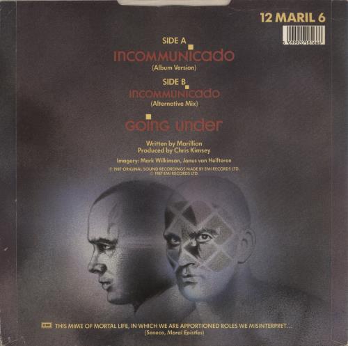 Marillion Incommunicado 12" vinyl single (12 inch record / Maxi-single) UK MAR12IN27704