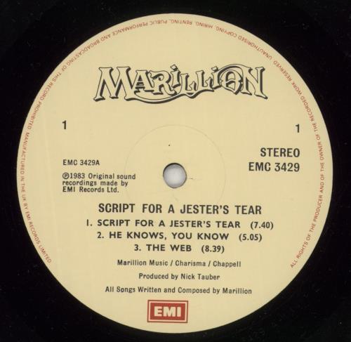 Marillion Script For A Jester's Tear - Autographed vinyl LP album (LP record) UK MARLPSC525570