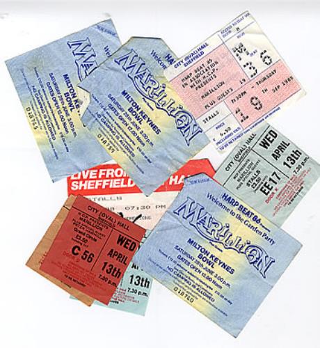 Marillion Selection Of Tickets memorabilia UK MARMMSE293126