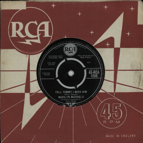 Marilyn Michaels Tell Tommy I Miss Him - VG 7" vinyl single (7 inch record / 45) UK NS007TE572492